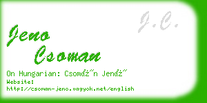 jeno csoman business card